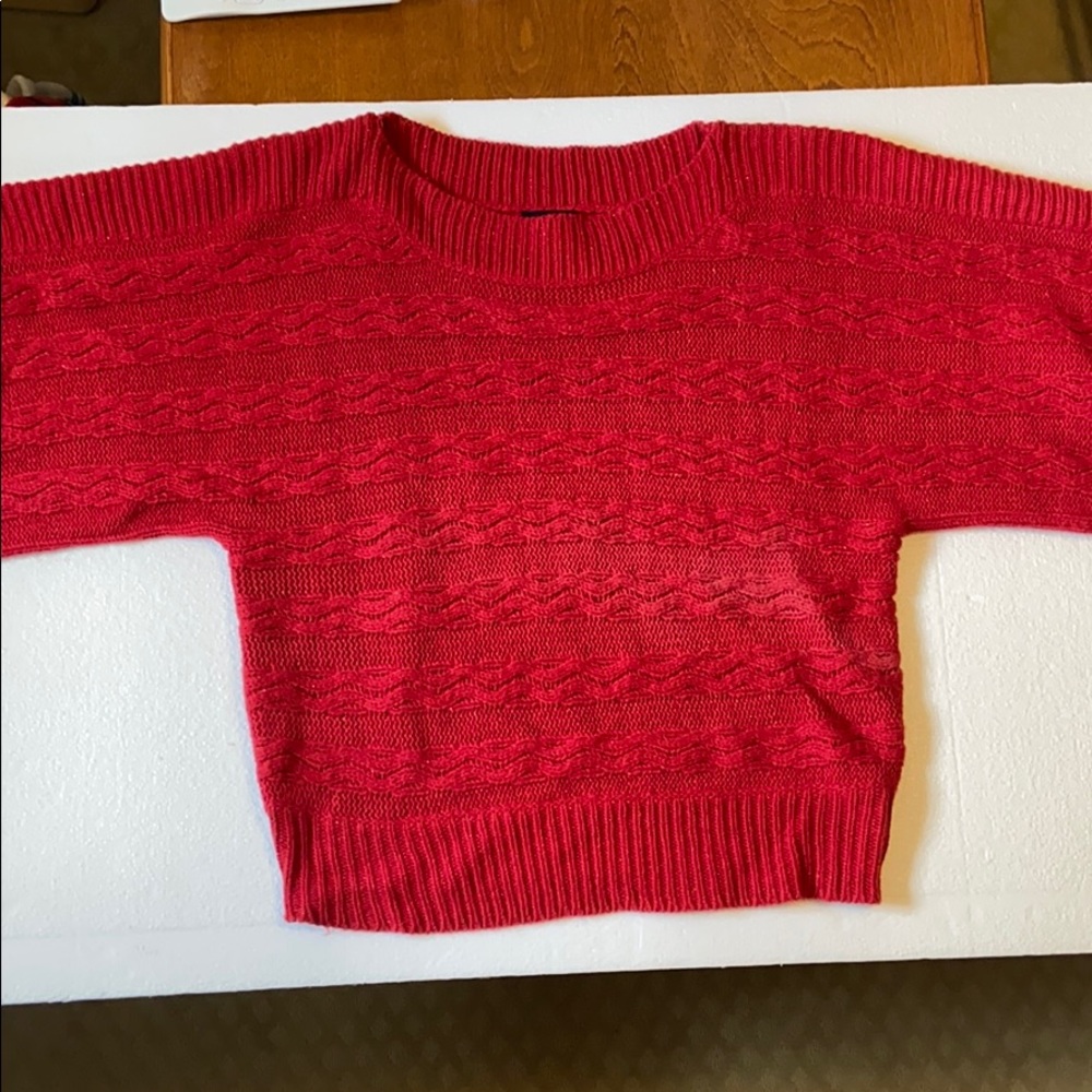 Ana red cable sweater Large
